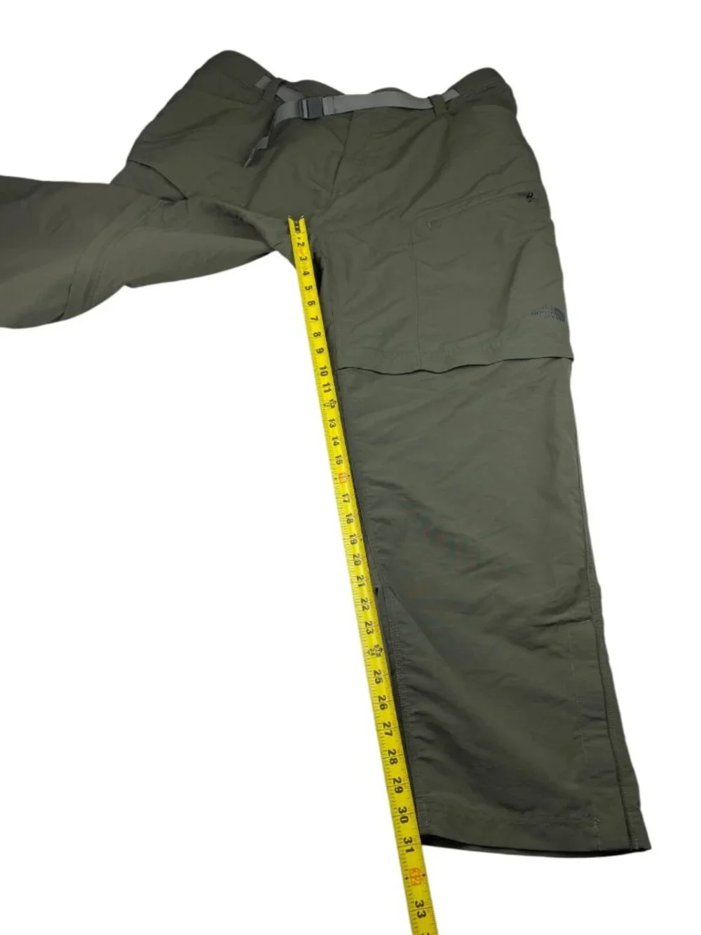 The North Face Men's 100% Nylon Belted Convertible Shorts/Pants Green • 2XL